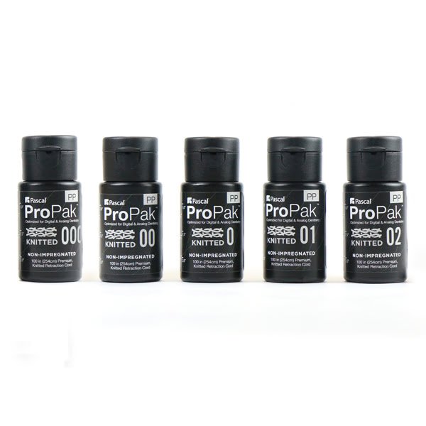 ProPak plain knitted dental retraction cord ultra absorbent ProSorb fiber